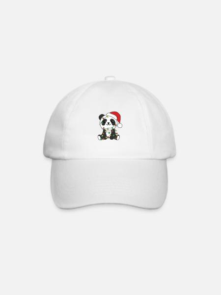Panda Weihnachten Winter Tiere Pandas - Baseballkappe - Weiß/Weiß