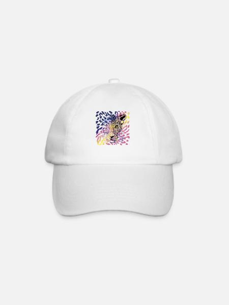 Leopard Raubkatze Animal Print - Baseballkappe - Weiß/Weiß
