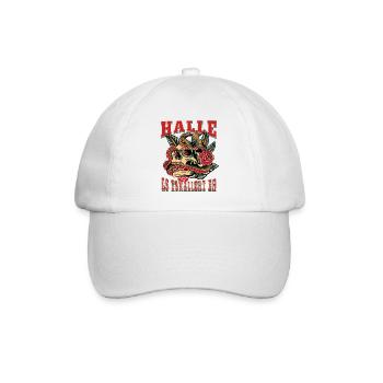 Halle Frau Geschenk es eskaliert eh Halle Frauen - Baseballkappe - Weiß/Weiß - Vorne