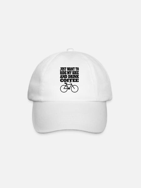 Fahrrad Radeln Mountainbike Kaffee Radfahren - Baseballkappe - Weiß/Weiß