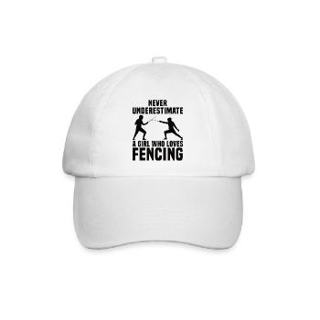 Fechterin Fechter Parierstange Mädchen Sport Hobby - Baseballkappe - Weiß/Weiß - Vorne