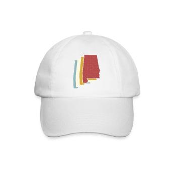 US-Bundesstaat - Vintage Karte Alabama - Baseballkappe - Weiß/Weiß - Vorne