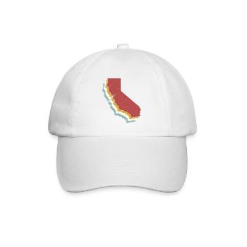 US-Bundesstaat - Vintage Karte Kalifornien - Baseballkappe - Weiß/Weiß - Vorne