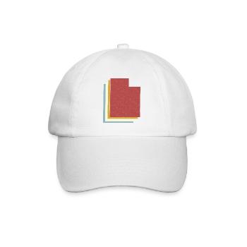 US-Bundesstaat - Vintage Karte Utah - Baseballkappe - Weiß/Weiß - Vorne