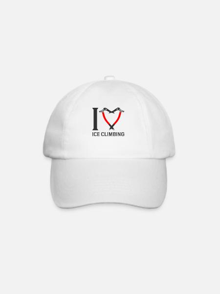 Ich Liebe Eisklettern Eiskletterer Eispickel - Baseballkappe - Weiß/Weiß