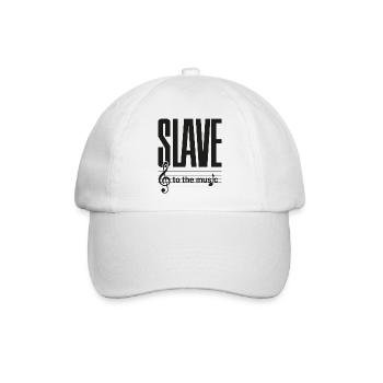 SLAVE to the music - Baseballkappe - Weiß/Weiß - Vorne