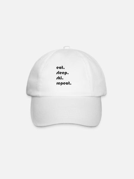 Ski - eat. sleep. ski. repeat. - Baseballkappe - Weiß/Weiß