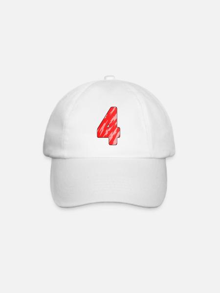4 - Baseballkappe - Weiß/Weiß