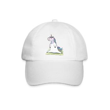 Einhorn Yoga Lustig Yogalehrerin Geschenkidee - Baseballkappe - Weiß/Weiß - Vorne