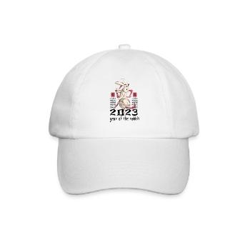Chinesisches Hase Schriftzeichen Neujahr - Baseballkappe - Weiß/Weiß - Vorne
