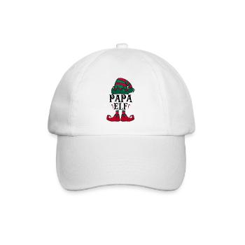 Papa Elf Weihnachten - Baseballkappe - Weiß/Weiß - Vorne