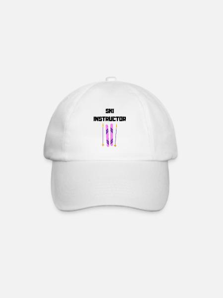 Ski Lehrer - Baseballkappe - Weiß/Weiß