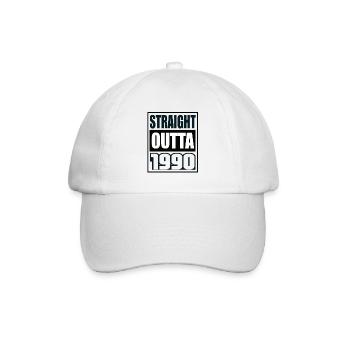 Straight Outta 1990 Geburtstag 1990 Geboren 1990 - Baseballkappe - Weiß/Weiß - Vorne