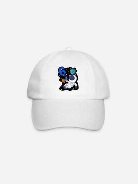 Junge 6 Jahre alt Geschenk Sohn Astronaut Motiv - Baseballkappe - Weiß/Weiß