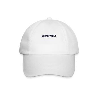 Motivierendes Sprichwort - Unaufhaltsam - Baseballkappe - Weiß/Weiß - Vorne