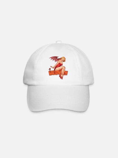 Halloween Vampir Lady Gruseliges Süßes oder Saures Outfit - Baseballkappe - Weiß/Weiß