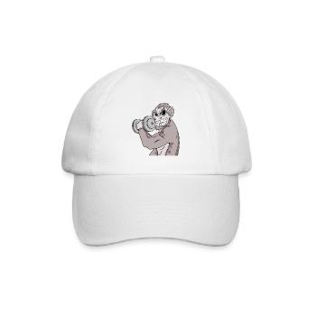 Affe Fitness Motivation Geschenk - Baseballkappe - Weiß/Weiß - Vorne