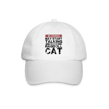 Über Ragdoll Cat Sprechen - Baseballkappe - Weiß/Weiß - Vorne