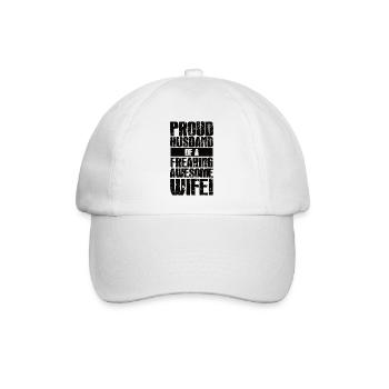 GLÜCKLICHE FRAU GLÜCKLICHES LEBEN Ehefrau Partner - Baseballkappe - Weiß/Weiß - Vorne