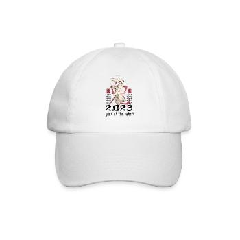 Chinesisches Hase Schriftzeichen Neujahr - Baseballkappe - Weiß/Weiß - Vorne