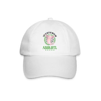 Life is better with an Axolotl Schwanzlurch - Baseballkappe - Weiß/Weiß - Vorne