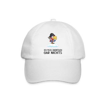 sprechender Papagei Pirat muss gar nichts - Baseballkappe - Weiß/Weiß - Vorne