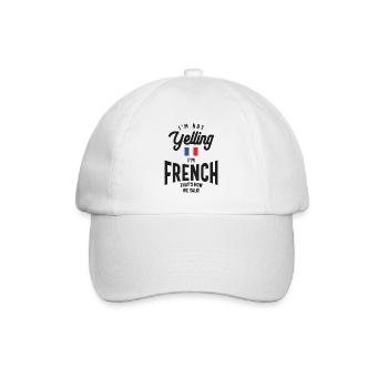 Ich schreie nicht, ich bin Franzose Lustiger französischer Stolz - Baseballkappe - Weiß/Weiß - Vorne