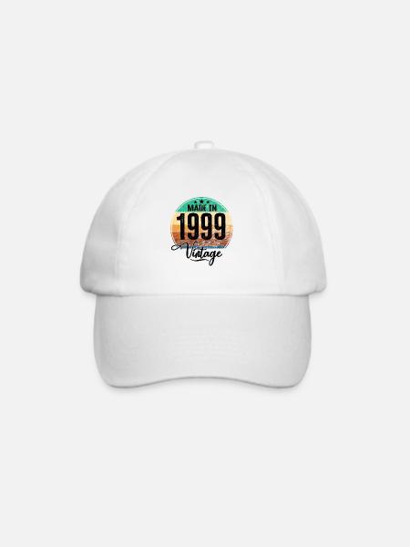 Vintage Made in 1999 Geburtsjahr 1999 Geburtstag - Baseballkappe - Weiß/Weiß