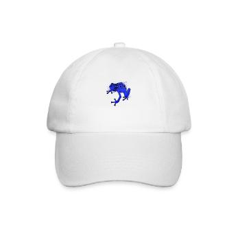 Frosch Zeichnung - Blauer Pfeilgiftfrosch - Baseballkappe - Weiß/Weiß - Vorne