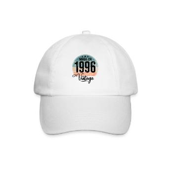 Vintage Made in 1996 Geburtsjahr 1996 Geburtstag - Baseballkappe - Weiß/Weiß - Vorne