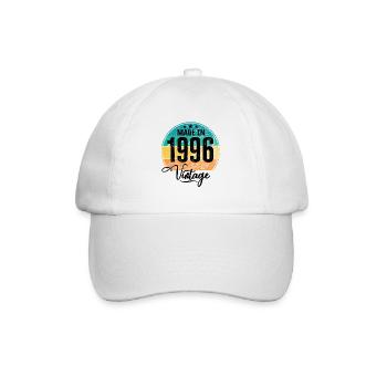 Vintage Made in 1996 Geburtsjahr 1996 Geburtstag - Baseballkappe - Weiß/Weiß - Vorne