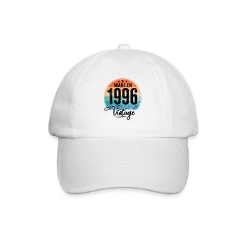Vintage Made in 1996 Geburtsjahr 1996 Geburtstag - Baseballkappe - Weiß/Weiß - Vorne