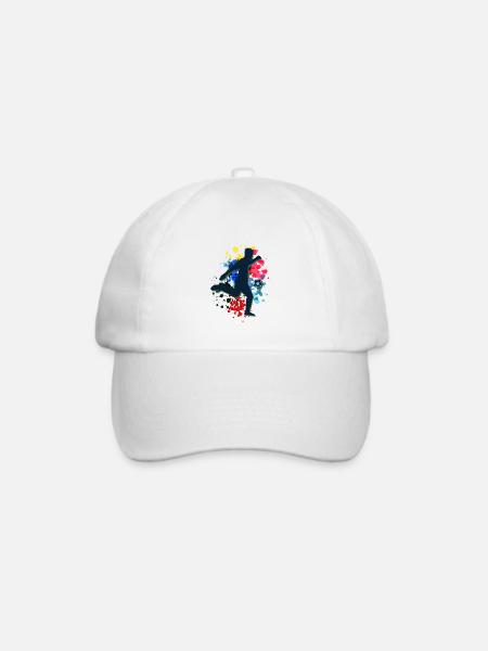 Fußball Fußballer Stürmer Jungen Herren WM - Baseballkappe - Weiß/Weiß