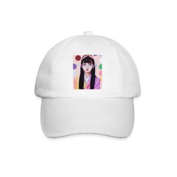 Süßes K Pop Idol aus Korea auf einem Schulfoto - Baseballkappe - Weiß/Weiß - Vorne