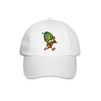 Ameise mit Blatt - Baseballkappe - Weiß/Weiß - Vorne