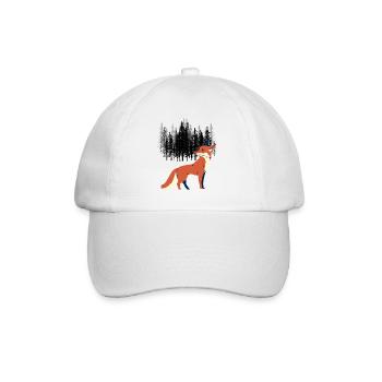 Fuchs Norwegen Skandinavien Rotwild Wildtiere - Baseballkappe - Weiß/Weiß - Vorne