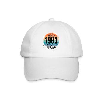 Vintage Made in 1983 Geburtsjahr 1983 Geburtstag - Baseballkappe - Weiß/Weiß - Vorne