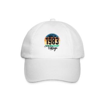 Vintage Made in 1983 Geburtsjahr 1983 Geburtstag - Baseballkappe - Weiß/Weiß - Vorne