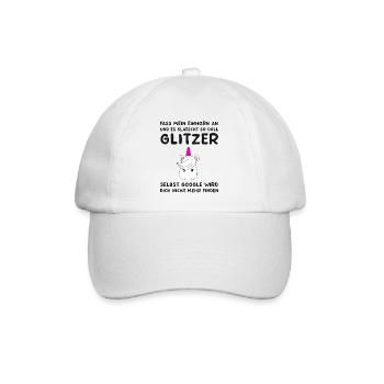 Fass mein Einhorn an - lustiges Einhorn Spruch - Baseballkappe - Weiß/Weiß - Vorne