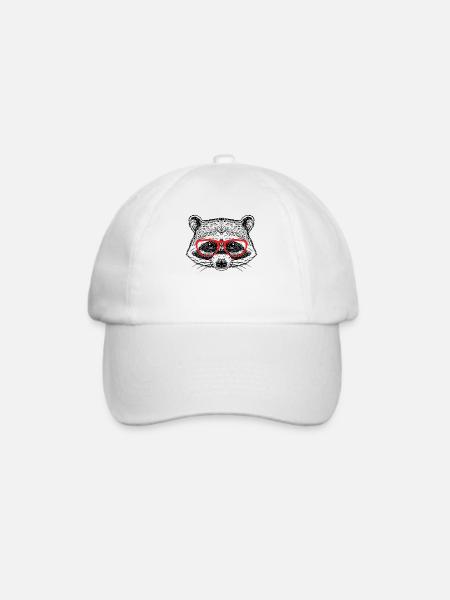 Lustige Waschbär Sprüche Retro Waschbären Raccoon - Baseballkappe - Weiß/Weiß