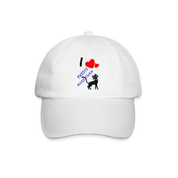 I Love Pussys more than Cats. Ich liebe Pussys - Baseballkappe - Weiß/Weiß - Vorne