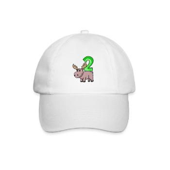 2 Jahre alt - 2 Geburtstag - Ich bin 2 - Baseballkappe - Weiß/Weiß - Vorne