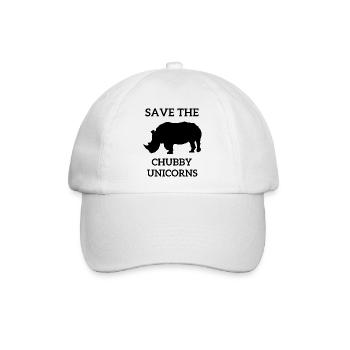 Save the Chubby Unicorn - Baseballkappe - Weiß/Weiß - Vorne