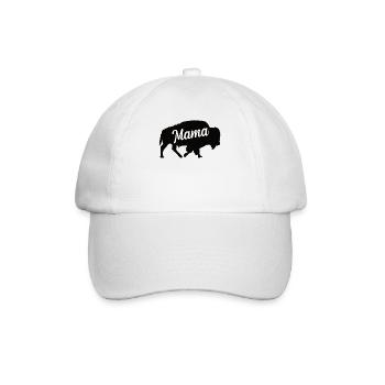 Büffel Ochse Mama Familie Kinder Bison Rind - Baseballkappe - Weiß/Weiß - Vorne