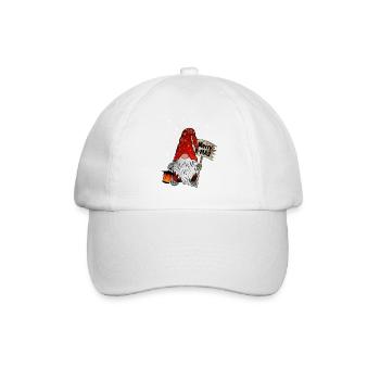 Weihnachts Zwerg Christmas Gnome - Baseballkappe - Weiß/Weiß - Vorne