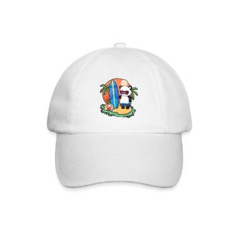 Funny Panda Surf Lovers Cool Surfboard Surfing Wortspiel - Baseballkappe - Weiß/Weiß - Vorne