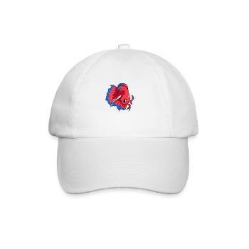 Kawaii siamesischer Kampffisch - Baseballkappe - Weiß/Weiß - Vorne