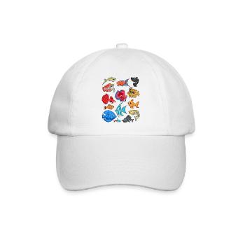Verschiedene Zierfische - Aquaristik - Baseballkappe - Weiß/Weiß - Vorne