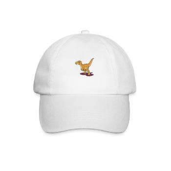 Cartoon Velociraptor - Baseballkappe - Weiß/Weiß - Vorne