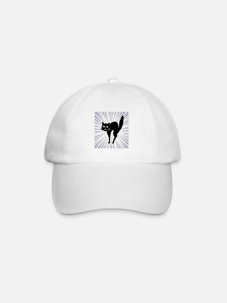 Schwarze katze - Baseballkappe - Weiß/Weiß